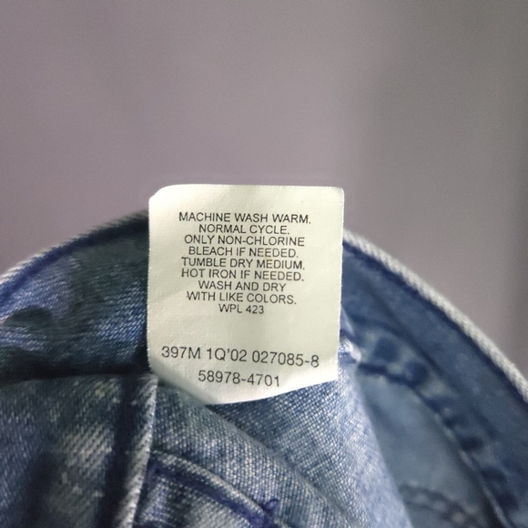 Vintage‎ Womens Levi's Capris Med Wash Denim Floral 100% Cotton Size 14 MIS - Picture 10 of 10